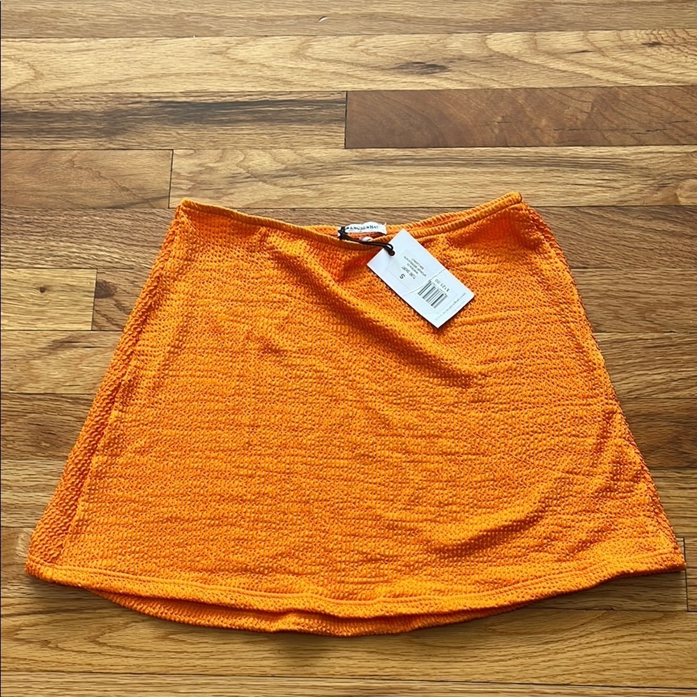 NWT WEWOREWHAT tube skirt spongie seersucker orange size small